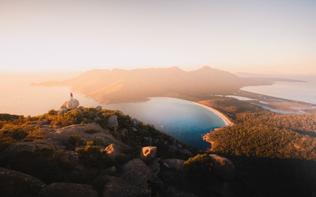 Adventure sunrise in the mountains